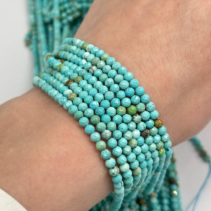 Турквенит граненый шар размер 3мм натуральный камень