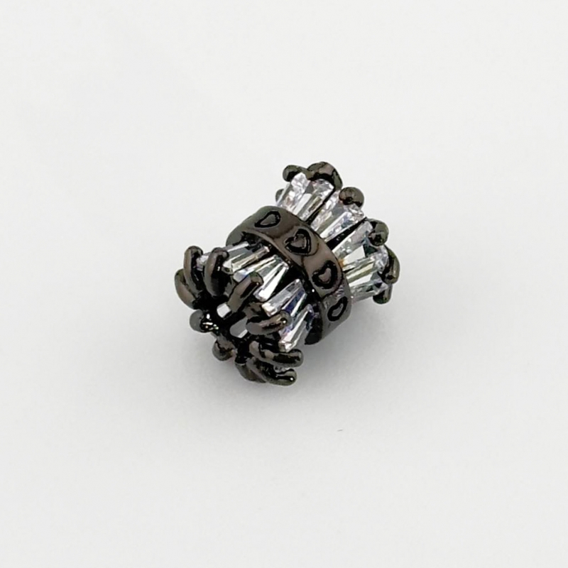 Ювелирная бусина с фианитами размер 8,3*9мм