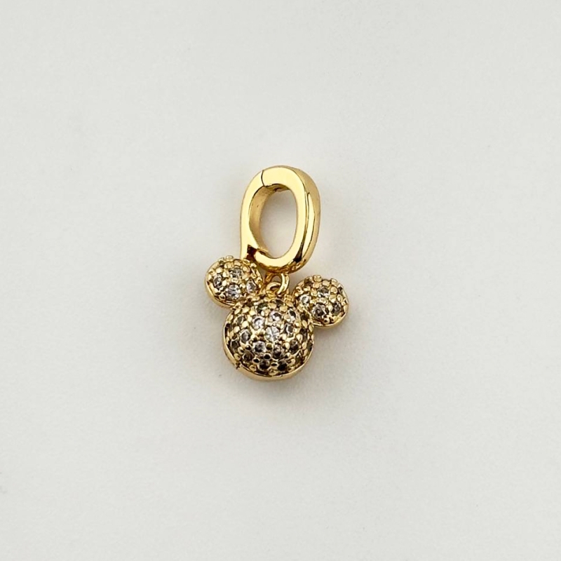 Подвеска микки маус размер 7*10,7мм+10мм бейл цвет золото