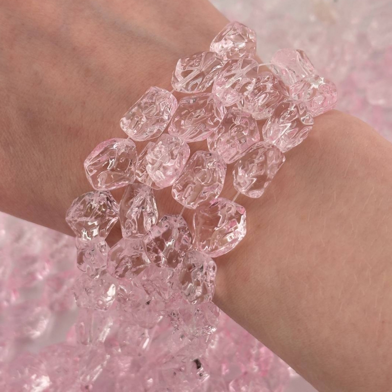 Чешское стекло размер 13*15мм цвет розовый