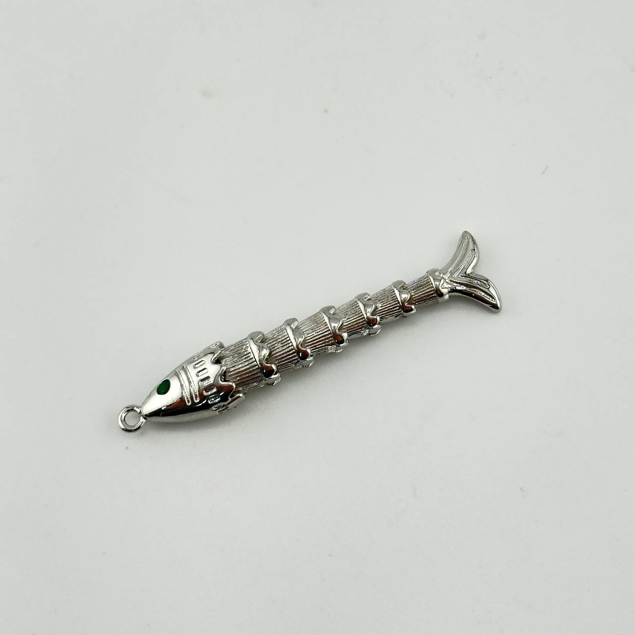Подвеска рыба размер 7,5*45мм цвет серебро