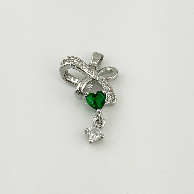 Подвеска Бантик размер 23,6*14,8мм цвет серебро